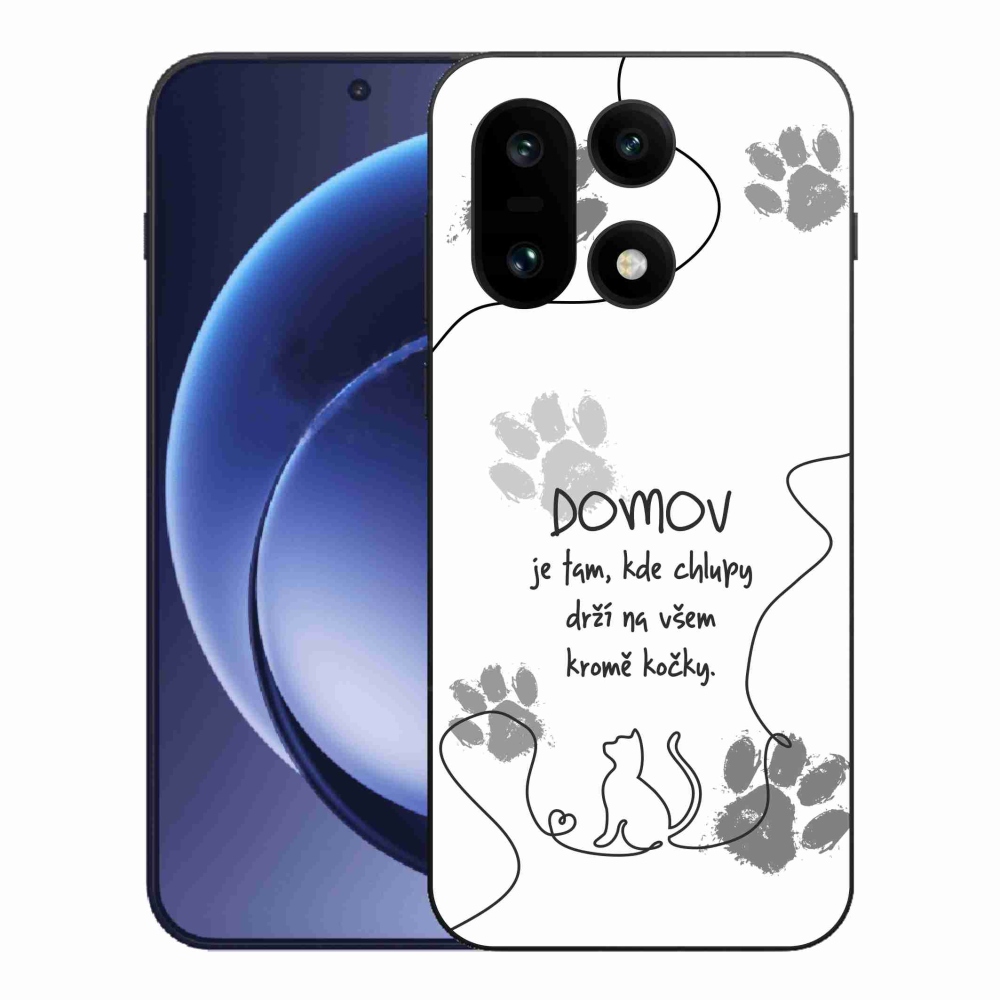Gélový kryt mmCase na One Plus 15 - mačacie motív biele pozadie