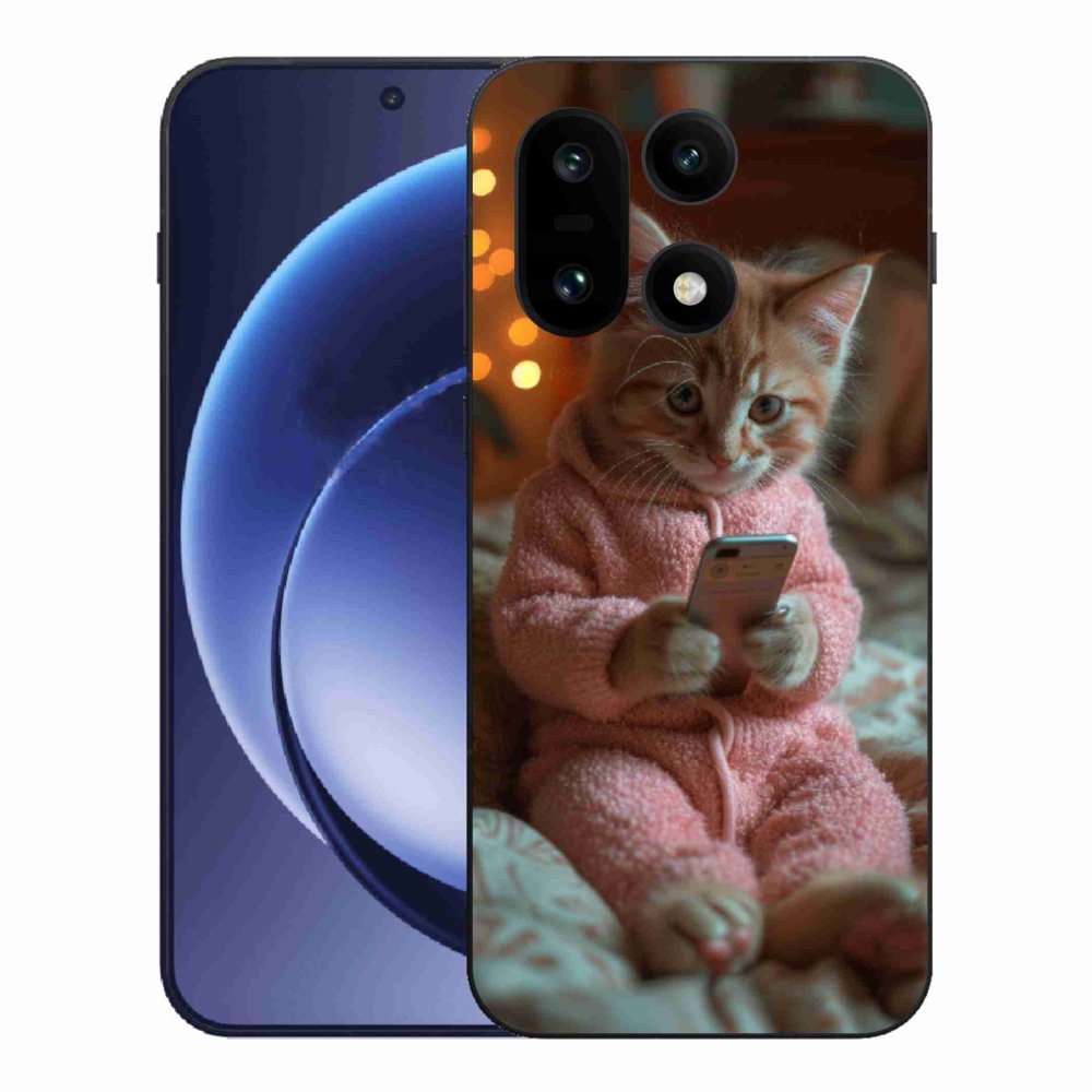 Gélový kryt mmCase na One Plus 15 - mačiatko s mobilom