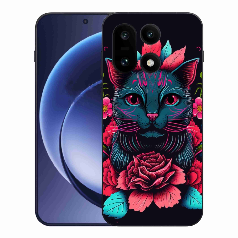 Gélový kryt mmCase na One Plus 15 - kvety a mačka