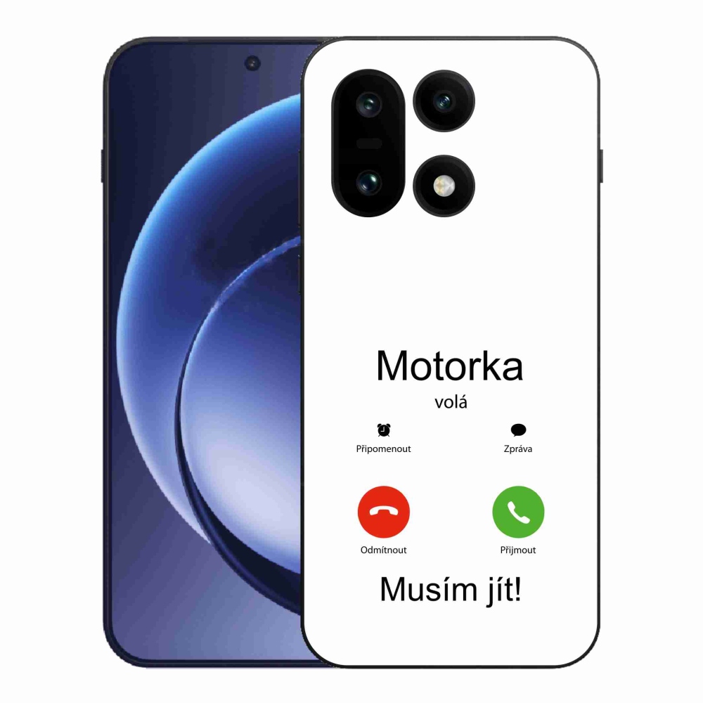 Gélový kryt mmCase na One Plus 15 - motorka volá biele pozadie