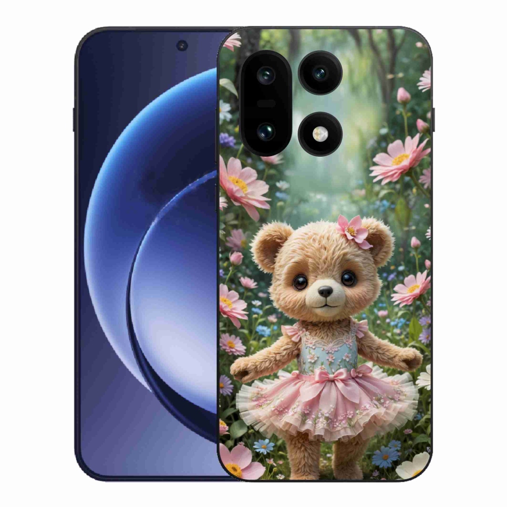 Gélový kryt mmCase na One Plus 15 - roztomilý medvedík v kvetoch