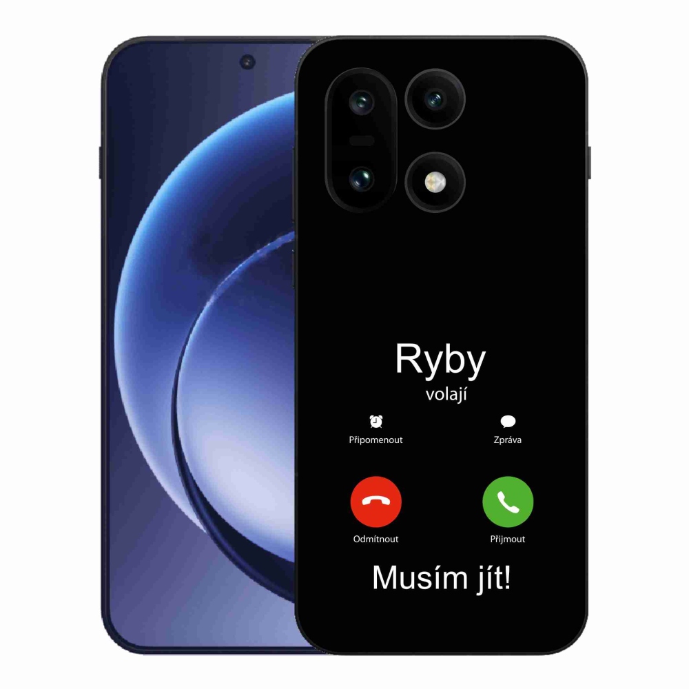 Gélový kryt mmCase na One Plus 15 - ryby volajú čierne pozadie