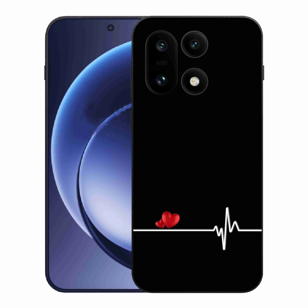 Gélový kryt mmCase na One Plus 15 - srdce a tep čierne pozadie