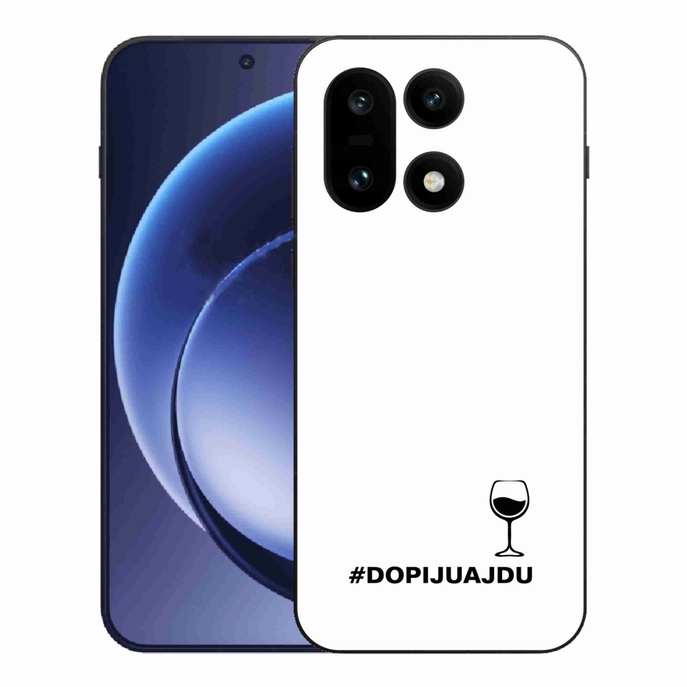 Gélový kryt mmCase na One Plus 15 - vínny motív biele pozadie