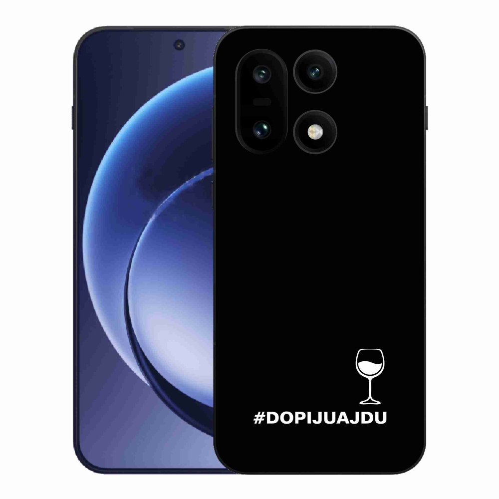 Gélový kryt mmCase na One Plus 15 - vínny motív čierne pozadie