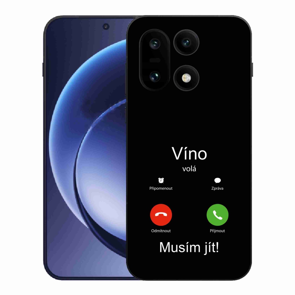 Gélový kryt mmCase na One Plus 15 - víno volá čierne pozadie
