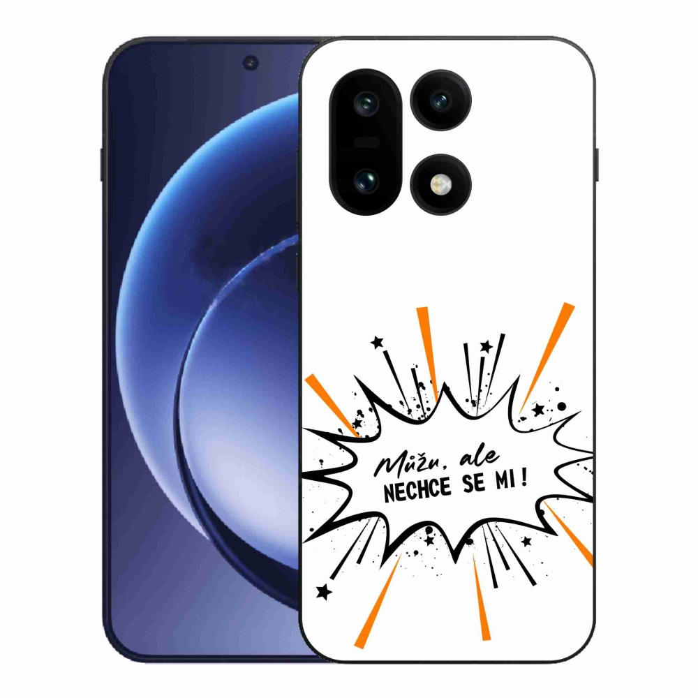 Gélový kryt mmCase na One Plus 15 - vtipný text 11 biele pozadie