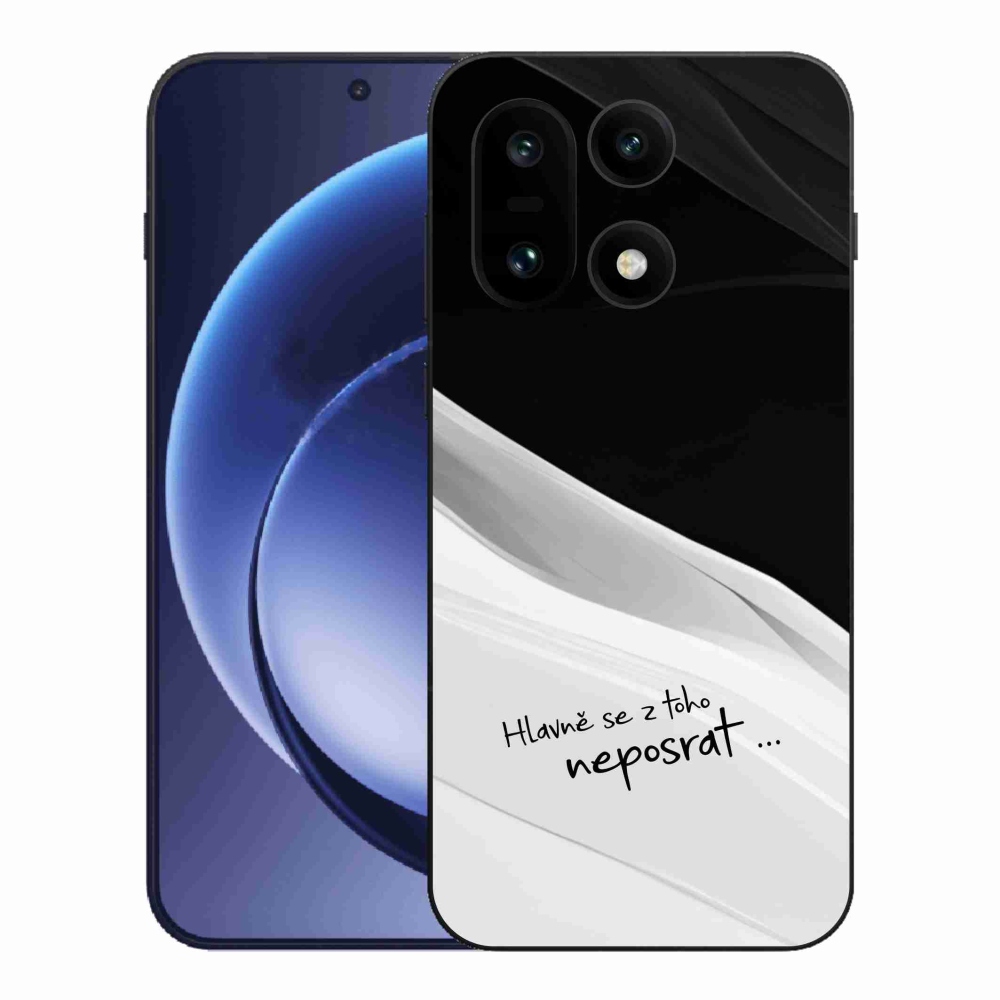 Gélový kryt mmCase na One Plus 15 - vtipný text 13 bieločierne pozadie