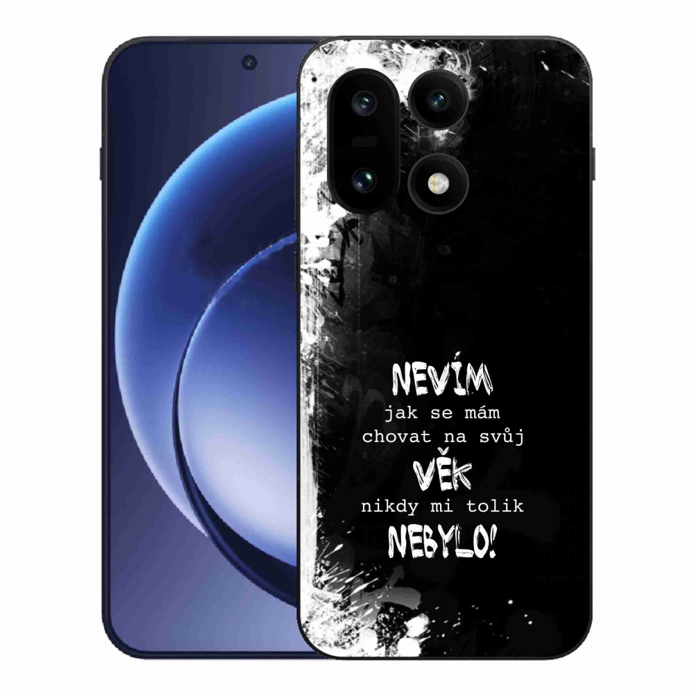 Gélový kryt mmCase na One Plus 15 - vtipný text 14 čierne pozadie