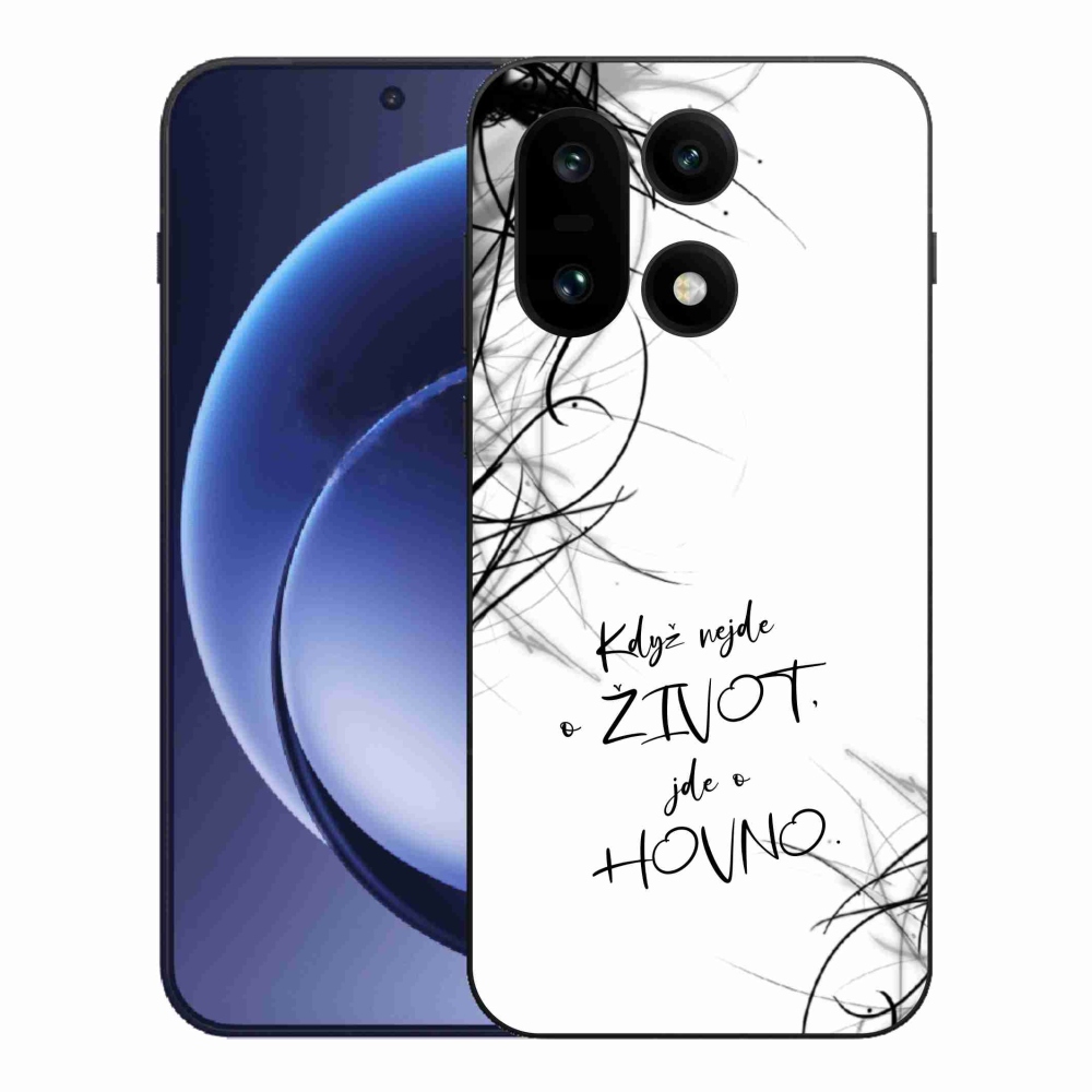Gélový kryt mmCase na One Plus 15 - vtipný text 16 biele pozadie