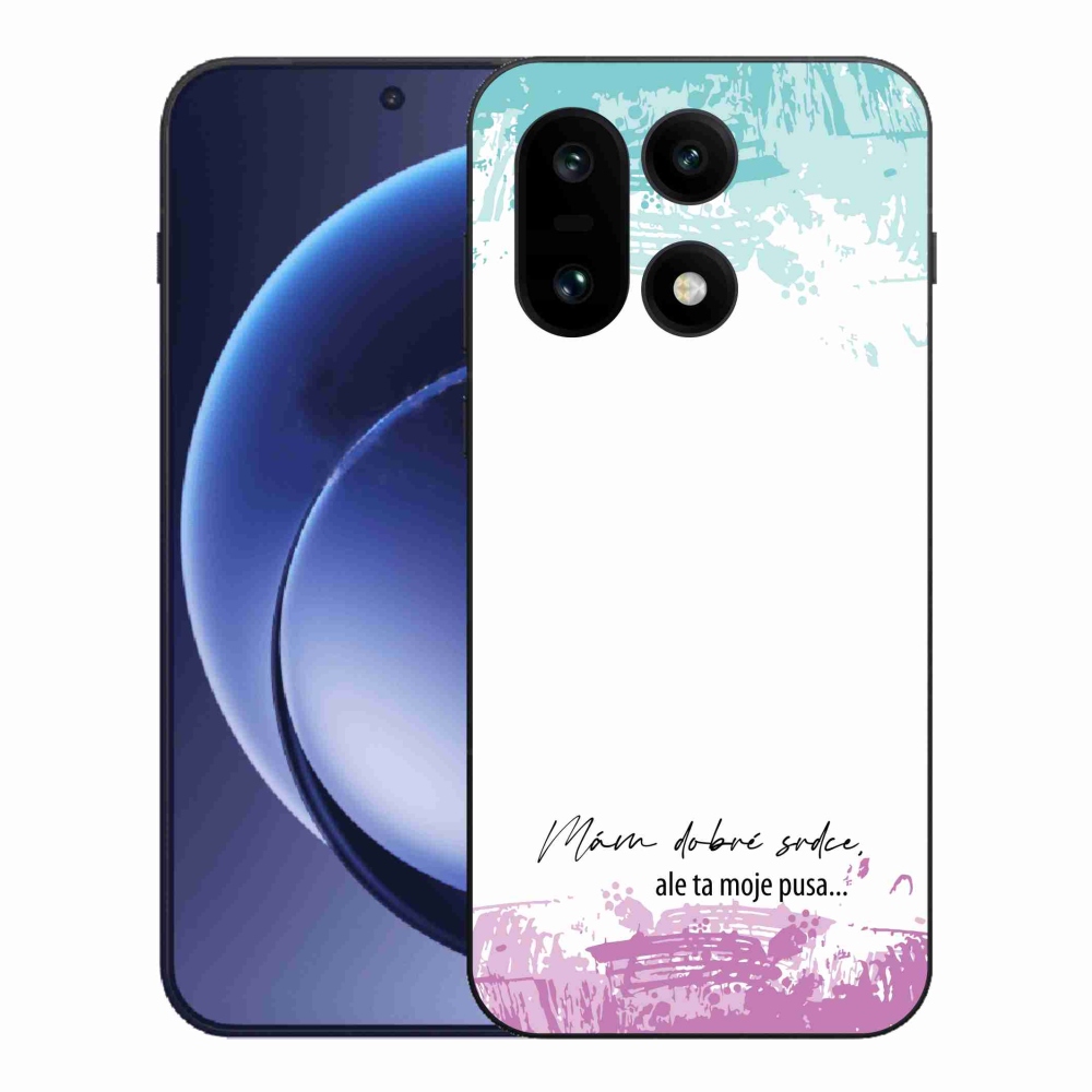 Gélový kryt mmCase na One Plus 15 - vtipný text 3 biele pozadie