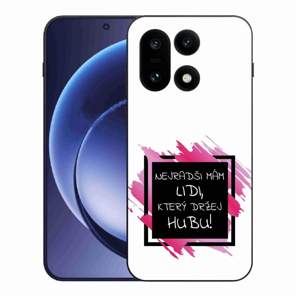Gélový kryt mmCase na One Plus 15 - vtipný text 7 čiernobiele pozadie