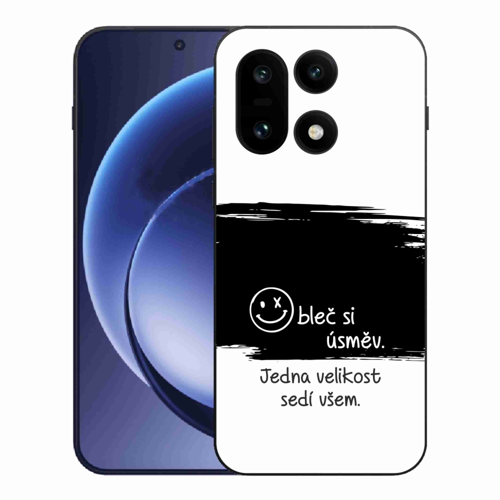 Gélový kryt mmCase na One Plus 15 - vtipný text 8 čiernobiele pozadie