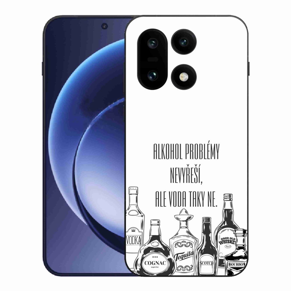 Gélový kryt mmCase na One Plus 15 - vtipný text biele pozadie