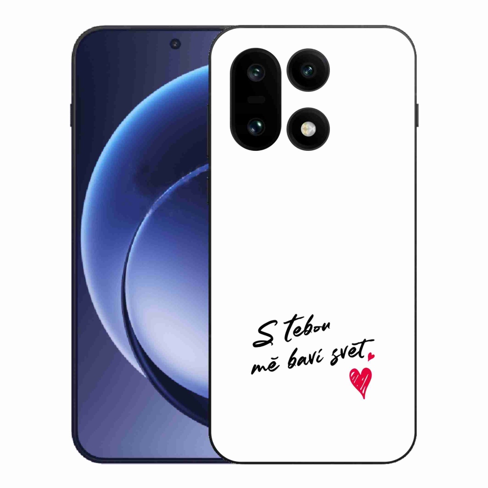 Gélový kryt mmCase na One Plus 15 - zamilovaný text 1 biele pozadie