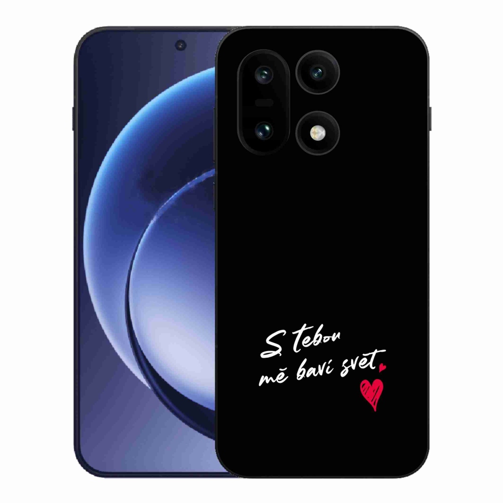 Gélový kryt mmCase na One Plus 15 - zamilovaný text 1 čierne pozadie