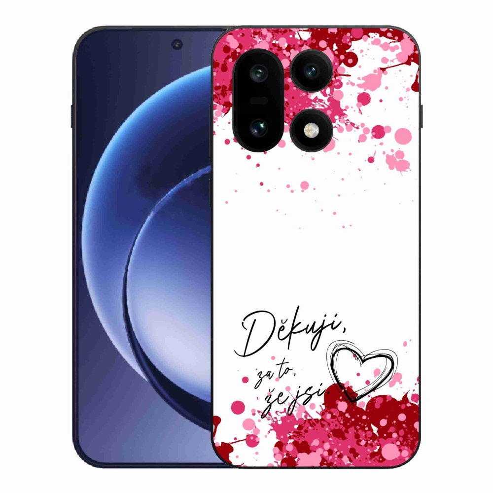 Gélový kryt mmCase na One Plus 15 - zamilovaný text 2 biele pozadie