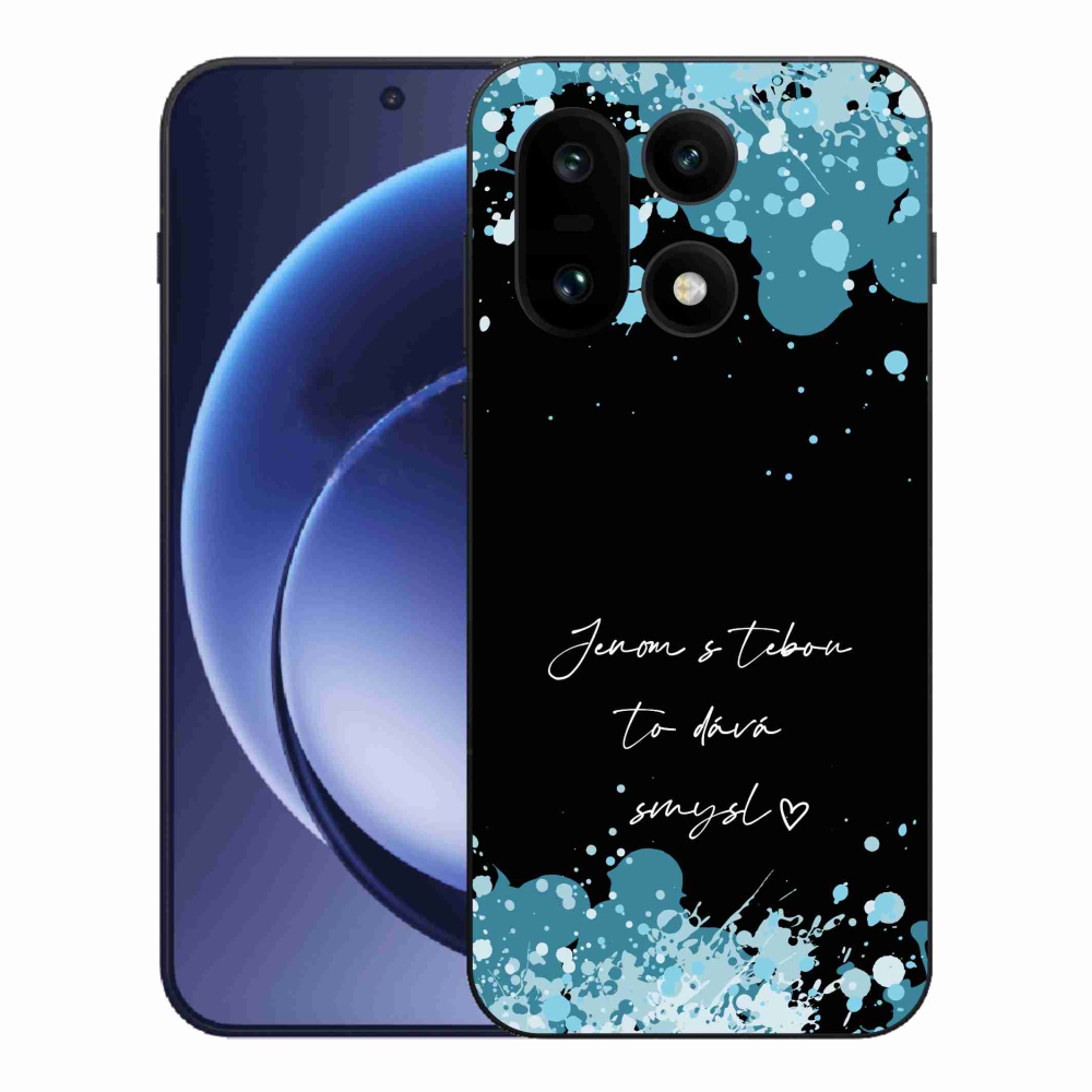 Gélový kryt mmCase na One Plus 15 - zamilovaný text čierne pozadie
