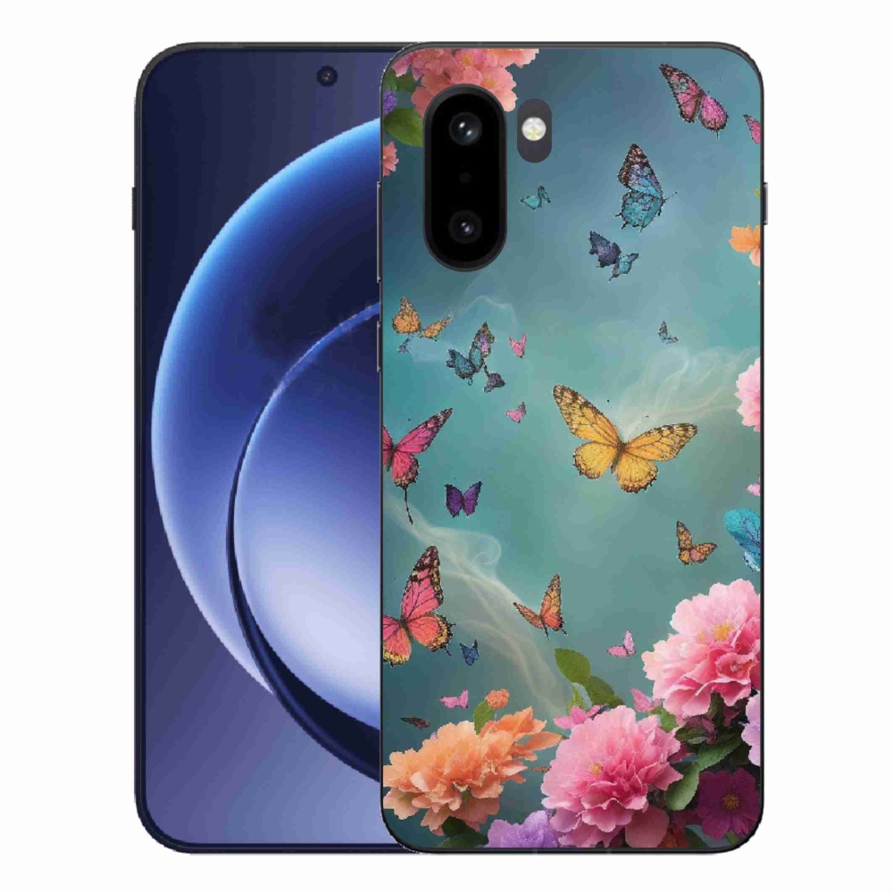 Gélový kryt mmCase na One Plus 15R - farebné kvety a motýle