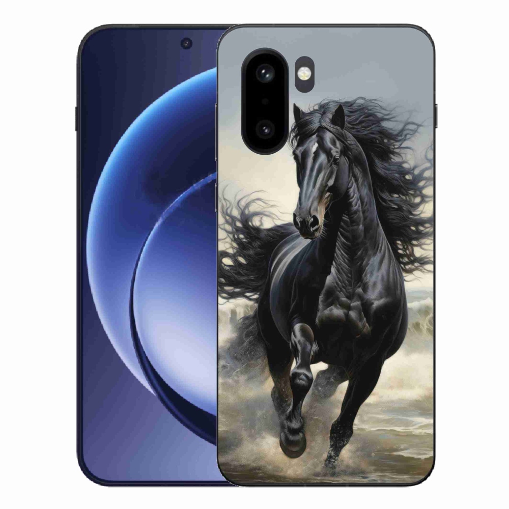 Gélový kryt mmCase na One Plus 15R - bežiaci čierny kôň