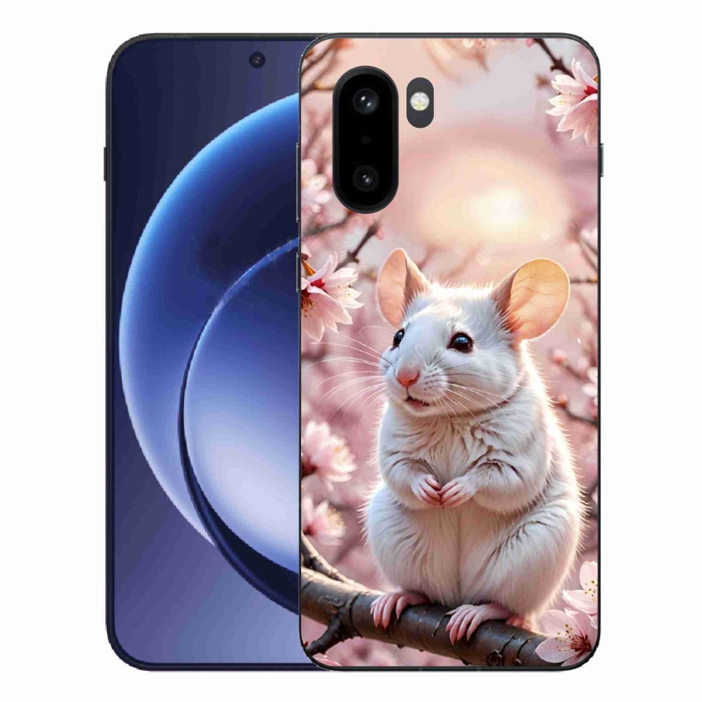 Gélový kryt mmCase na One Plus 15R - biela myš na vetve