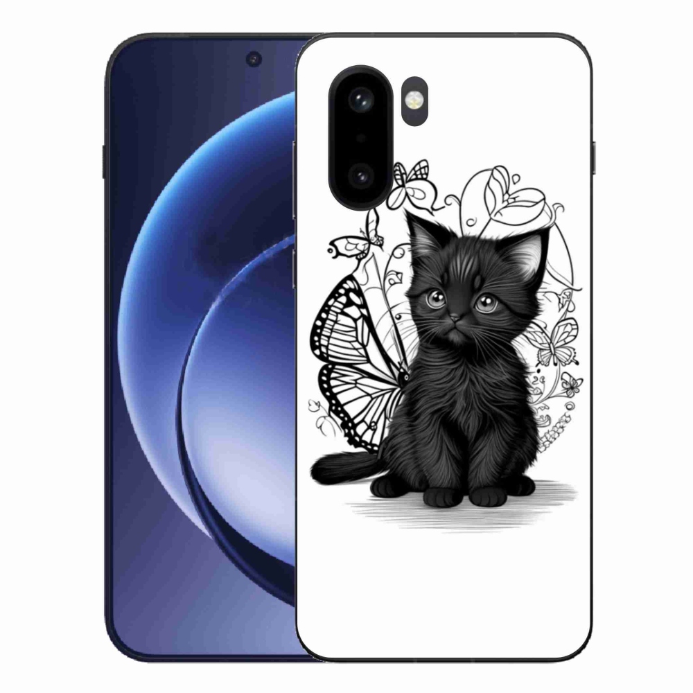 Gélový kryt mmCase na One Plus 15R - čierne mačiatko
