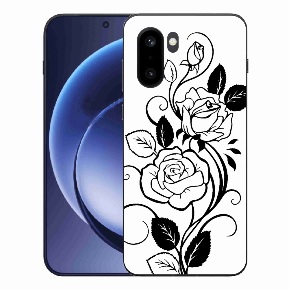 Gélový kryt mmCase na One Plus 15R - čiernobiela ruža