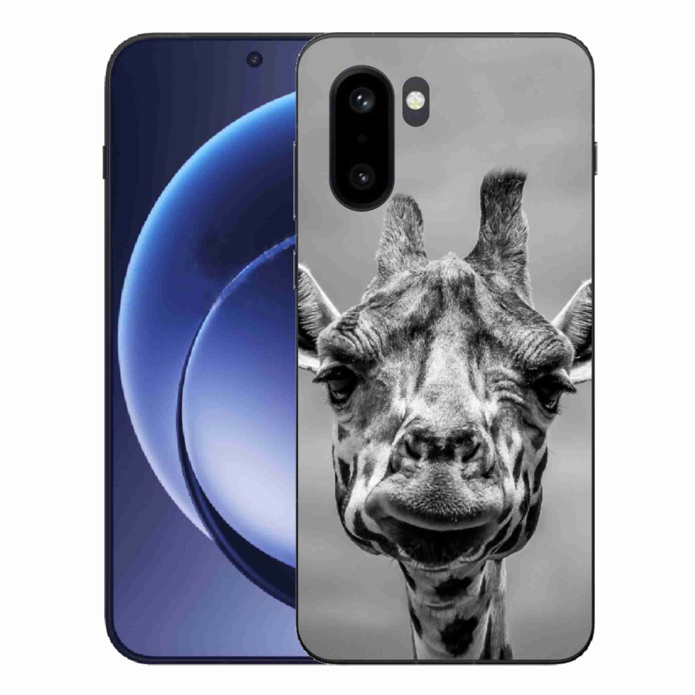 Gélový kryt mmCase na One Plus 15R - čiernobiela žirafa