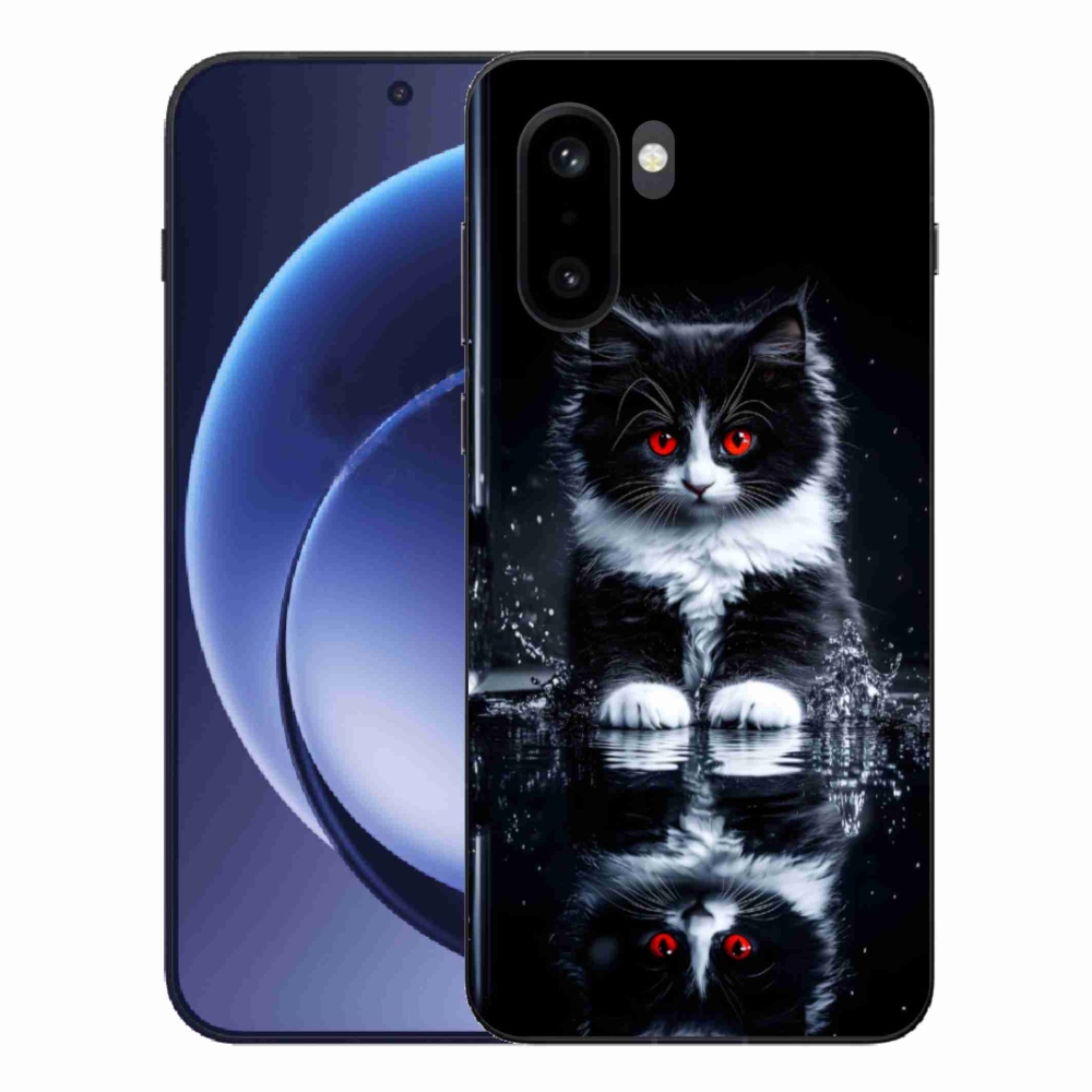Gélový kryt mmCase na One Plus 15R - čiernobiele mačiatko