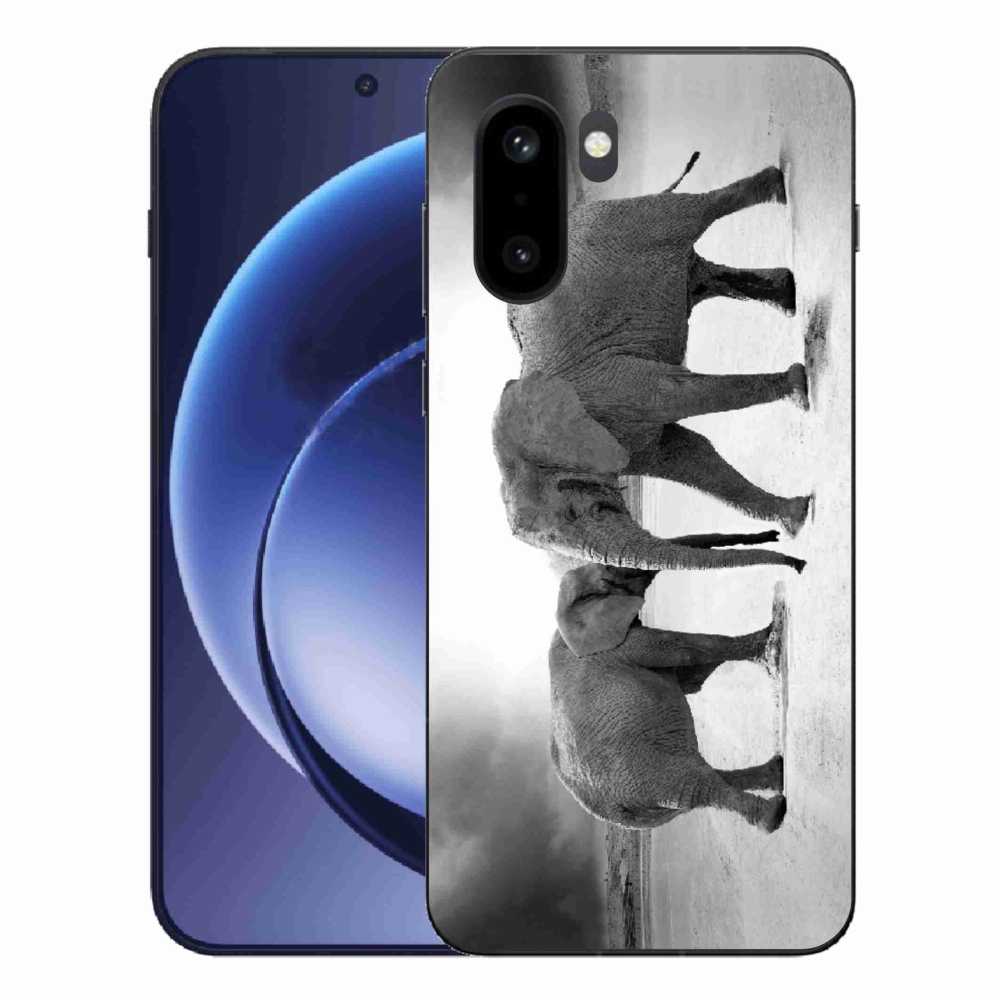 Gélový kryt mmCase na One Plus 15R - čiernobieli slony