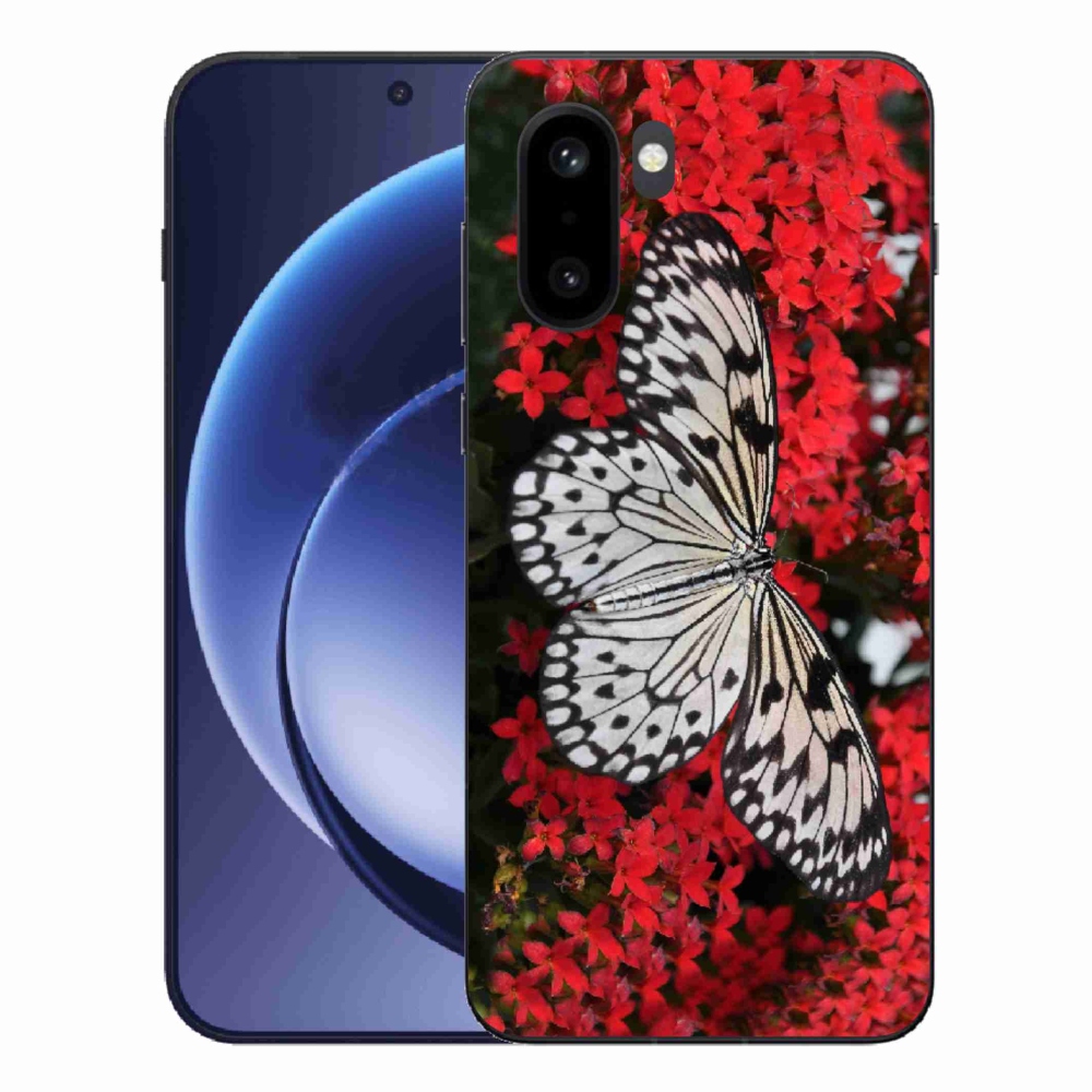 Gélový kryt mmCase na One Plus 15R - čiernobiely motýľ 1