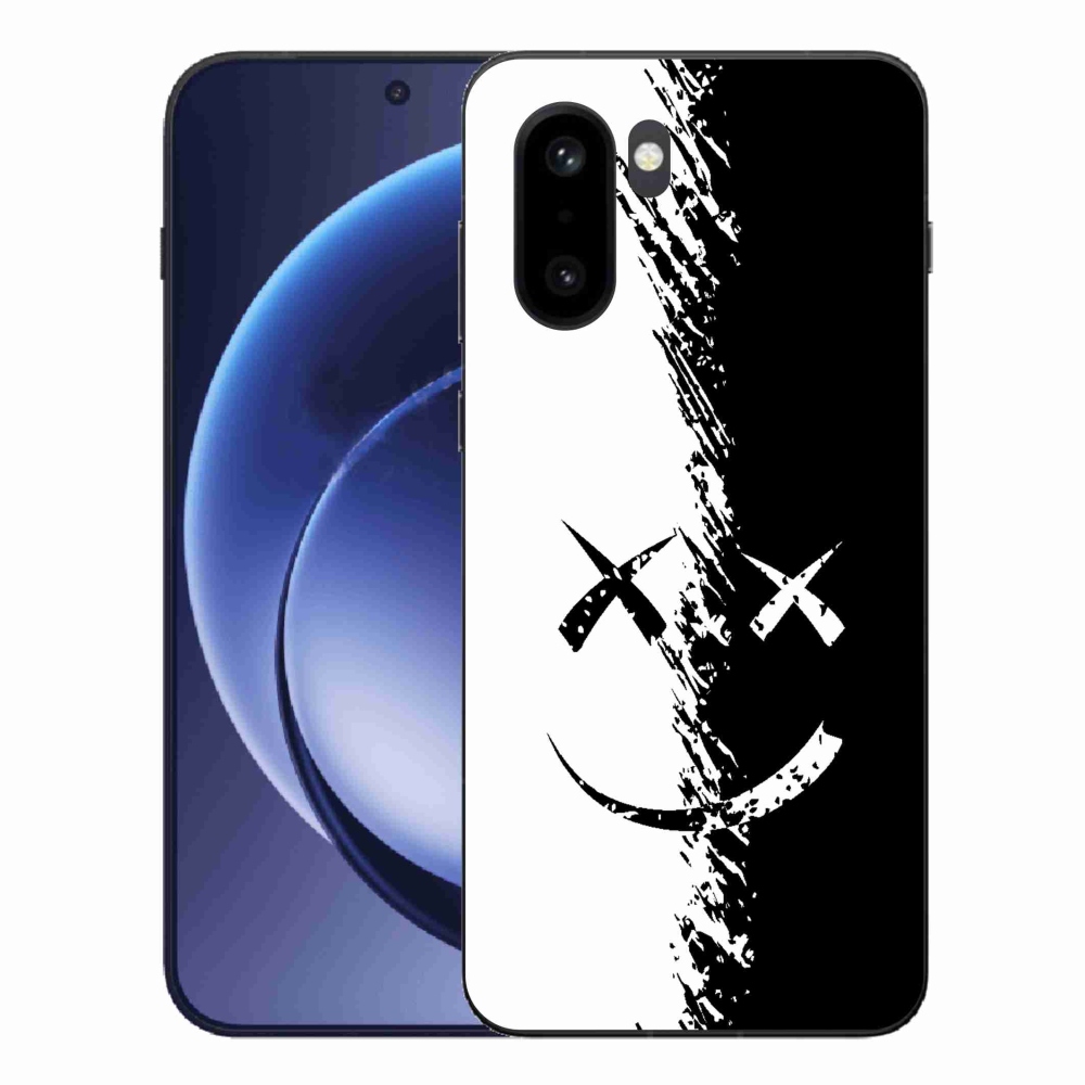 Gélový kryt mmCase na One Plus 15R - čiernobiely smajlík