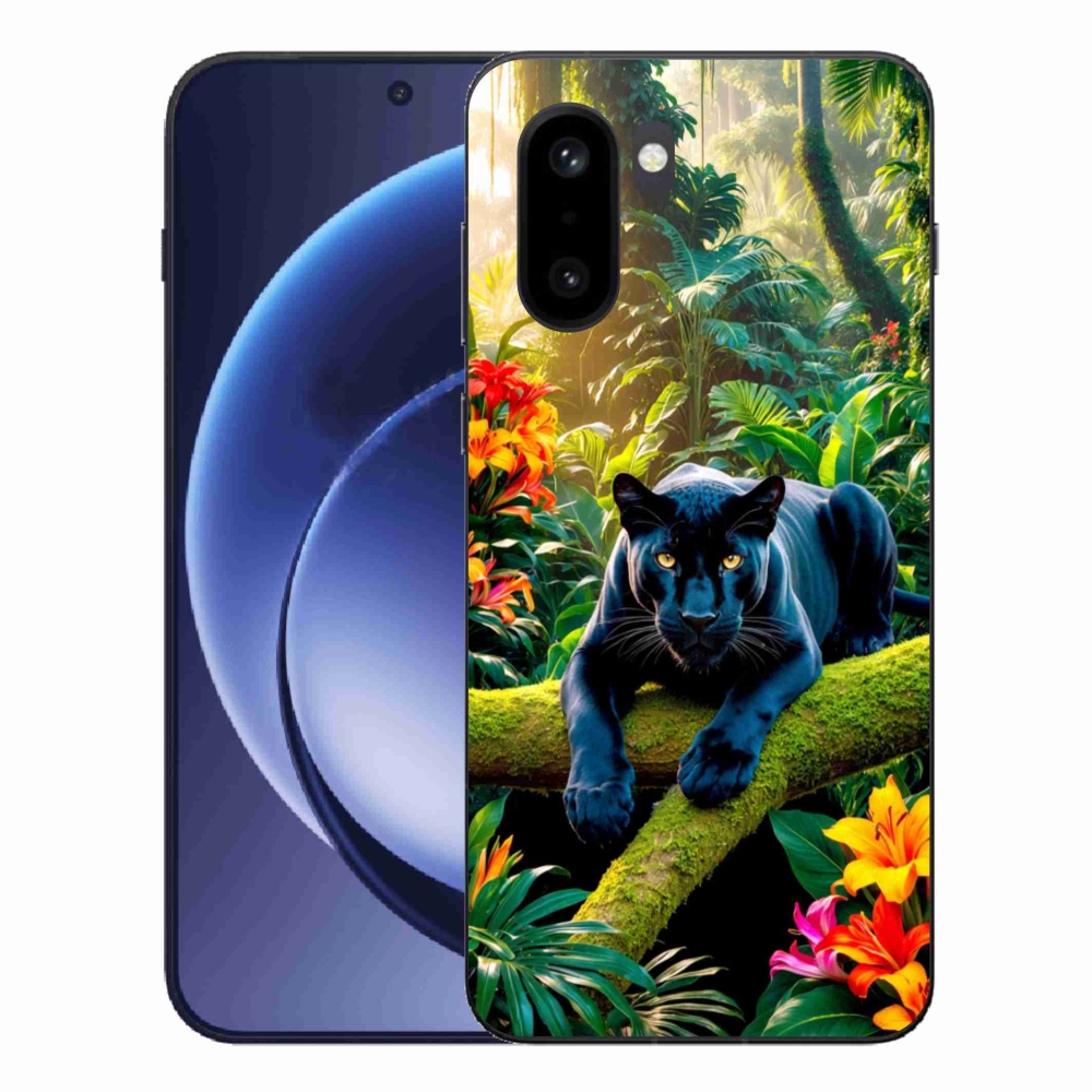 Gélový kryt mmCase na One Plus 15R - čierny panter v džungli