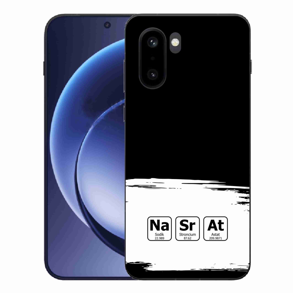 Gélový kryt mmCase na One Plus 15R - chemické prvky bieločierne pozadie