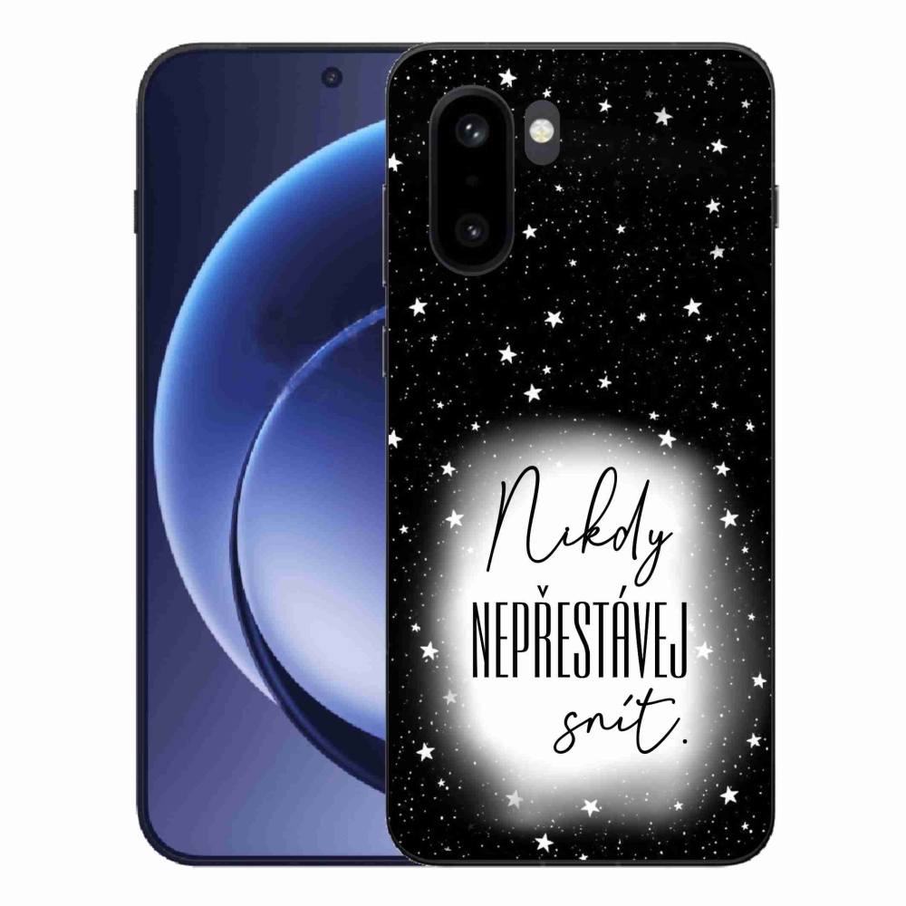 Gélový kryt mmCase na One Plus 15R - citát 1 bieločierne pozadie
