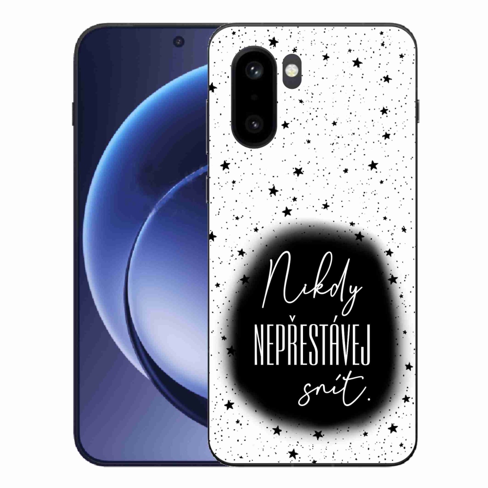 Gélový kryt mmCase na One Plus 15R - citát 1 čiernobiele pozadie