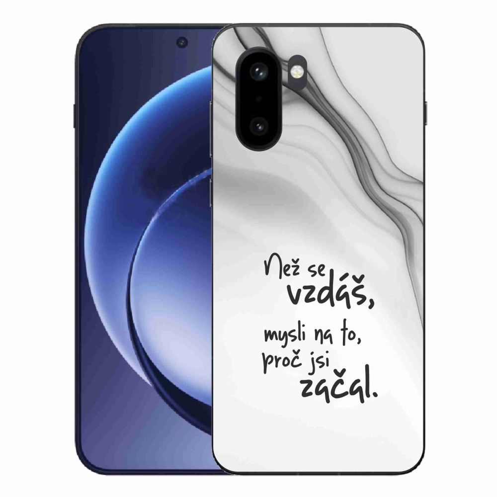 Gélový kryt mmCase na One Plus 15R - citát 2 biele pozadie