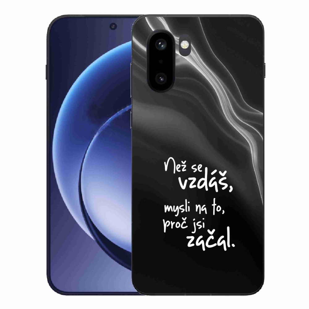 Gélový kryt mmCase na One Plus 15R - citát 2 čierne pozadie