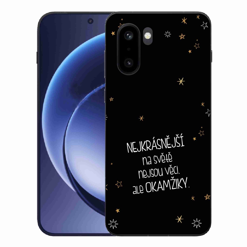 Gélový kryt mmCase na One Plus 15R - citát 4 čierne pozadie