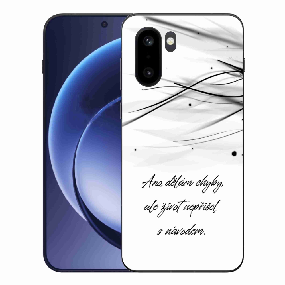 Gélový kryt mmCase na One Plus 15R - citát biele pozadie