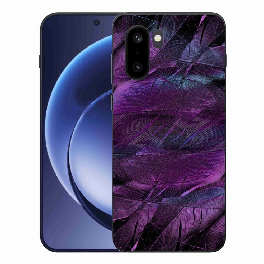 Gélový kryt mmCase na One Plus 15R - fialové pierka