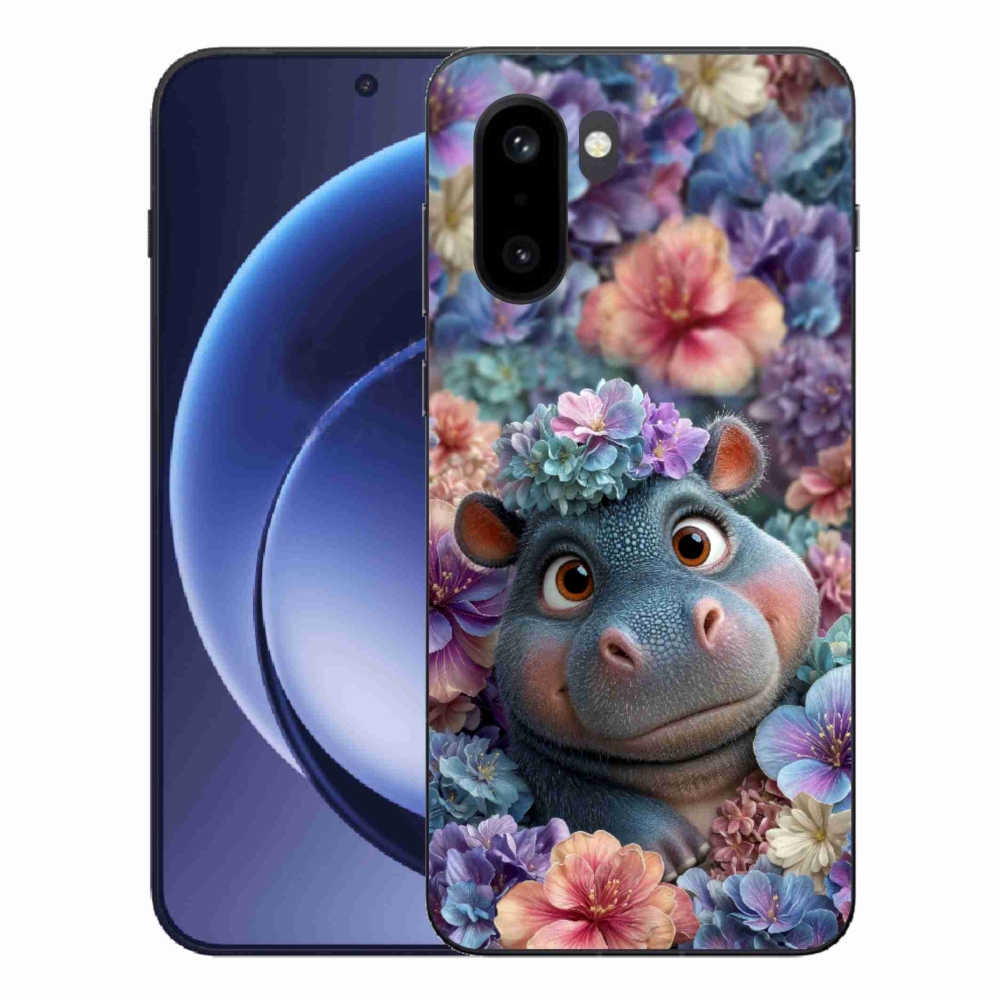 Gélový kryt mmCase na One Plus 15R - hrošík v kvetoch