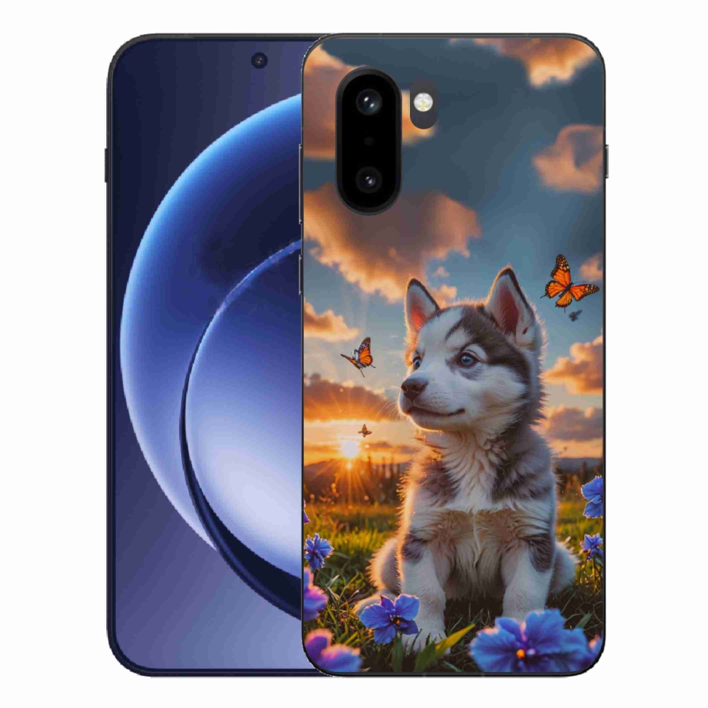 Gélový kryt mmCase na One Plus 15R - husky pri západe slnka