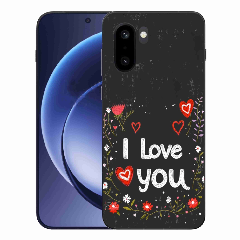 Gélový kryt mmCase na One Plus 15R - I love you čierne pozadie