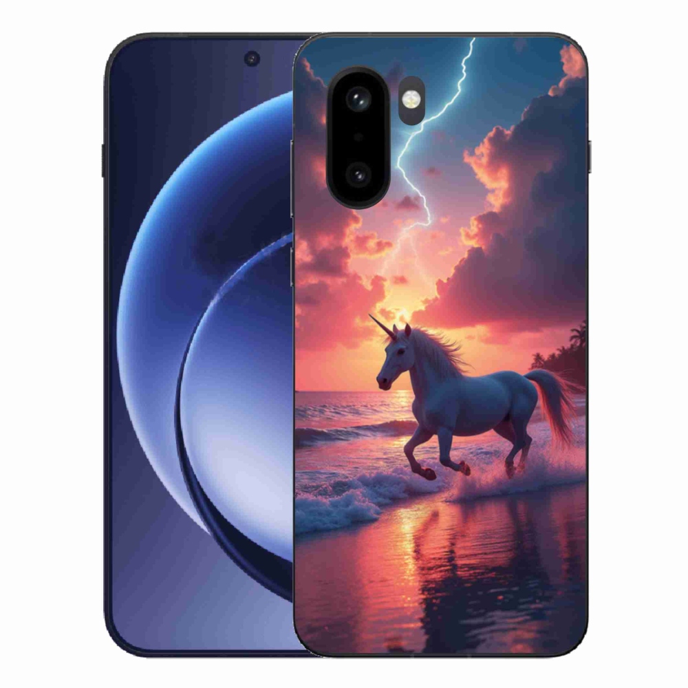 Gélový kryt mmCase na One Plus 15R - jednorožec na pláži