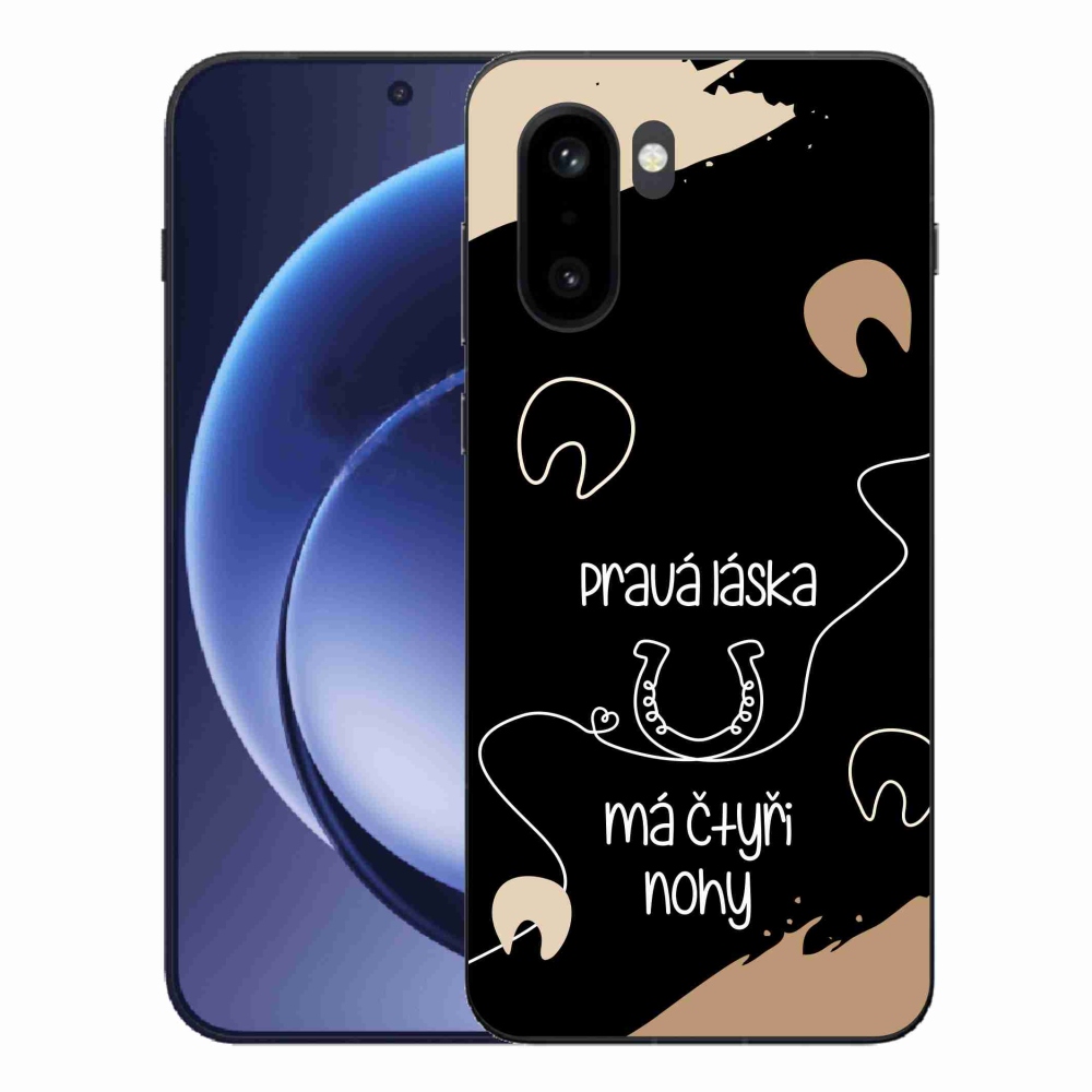 Gélový kryt mmCase na One Plus 15R - konský motív čierne pozadie