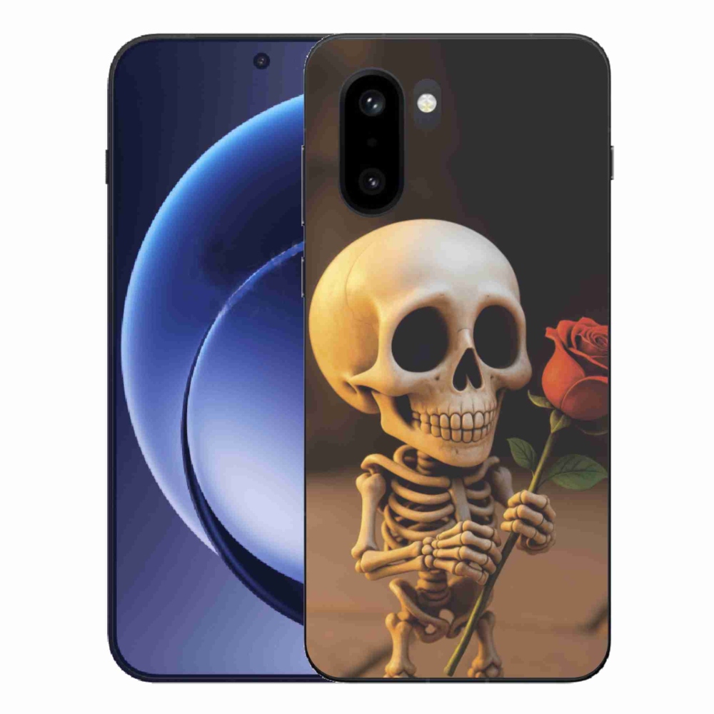 Gélový kryt mmCase na One Plus 15R - kostlivec s ružou