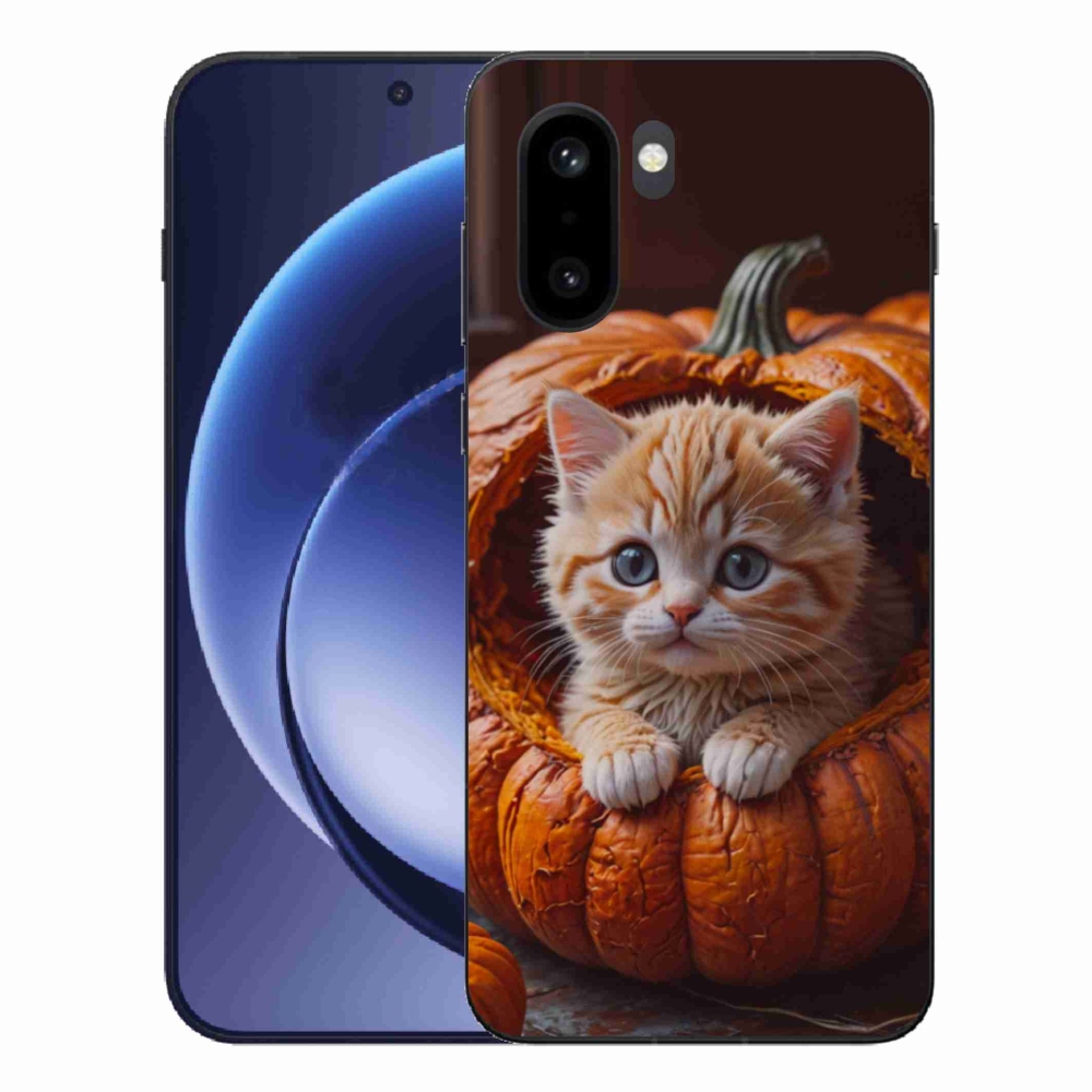 Gélový kryt mmCase na One Plus 15R - mačiatko a tekvica 2