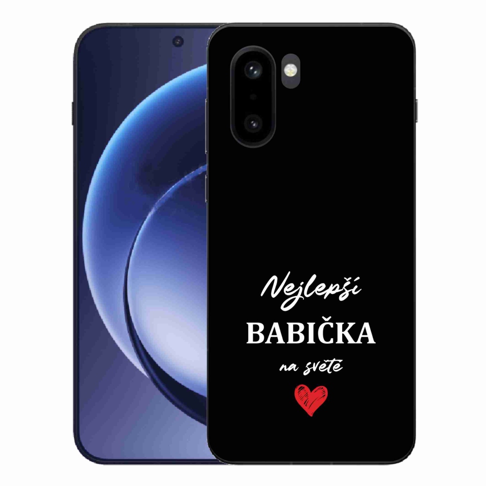 Gélový kryt mmCase na One Plus 15R - najlepšia babička 1 čierne pozadie