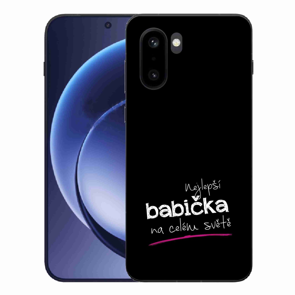 Gélový kryt mmCase na One Plus 15R - najlepšia babička 4 čierne pozadie